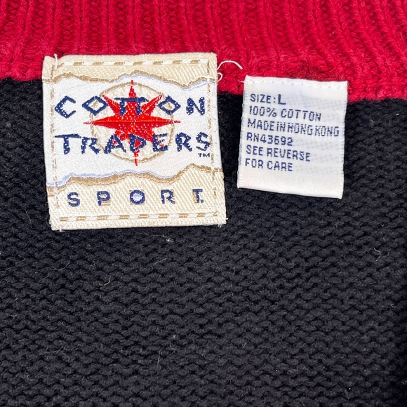 Vintage Cotton Traders Sport Pullover V-Neck Knit Sweater Golfing Scene - Picture 2 of 6